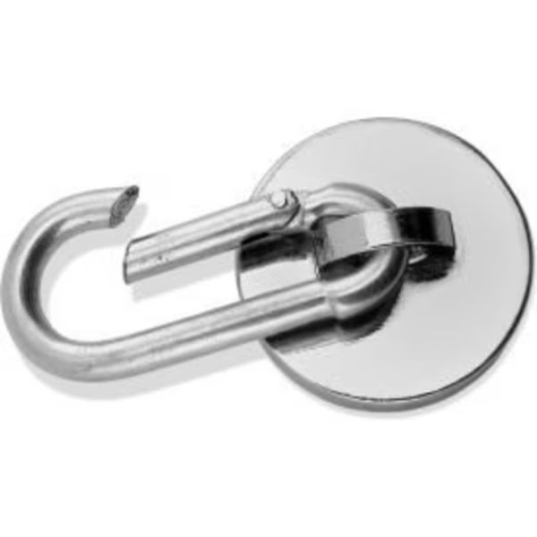 Master Magnetics Neodymium Magnetic Carabiner Hook 07587 - 45 Lbs. Pull Nickel/Chrome Plating - Pkg Qty 6, Master Magnetics, Mfr#: 7587